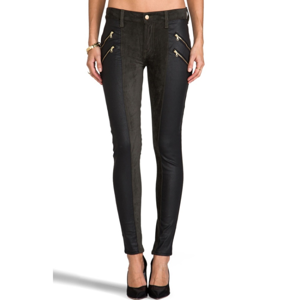 7 for All Mankind Sueded Skinny Jeans